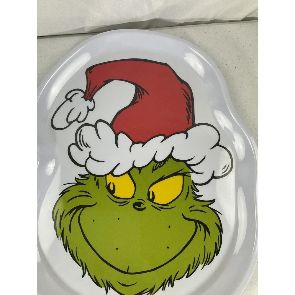 Dr. Seuss How The Grinch Stole Christmas Grinch Face Melamine Serving Tray/dish